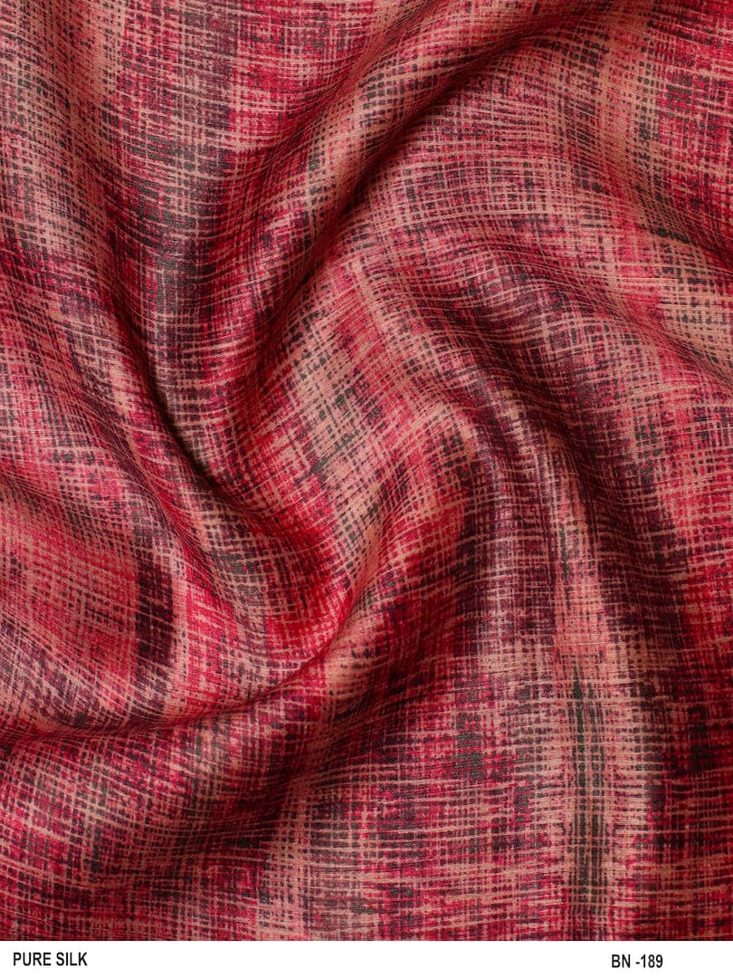 Pure Silk Abstract Brush Strokes Design Print Fabric | Source Fabrics