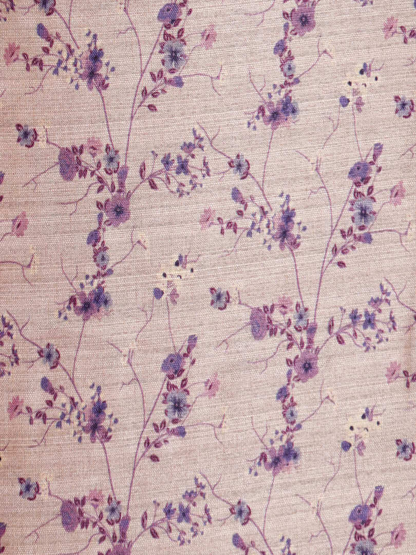 Dupion Silk Floral Design Mauve Colour Digital Print Fabric