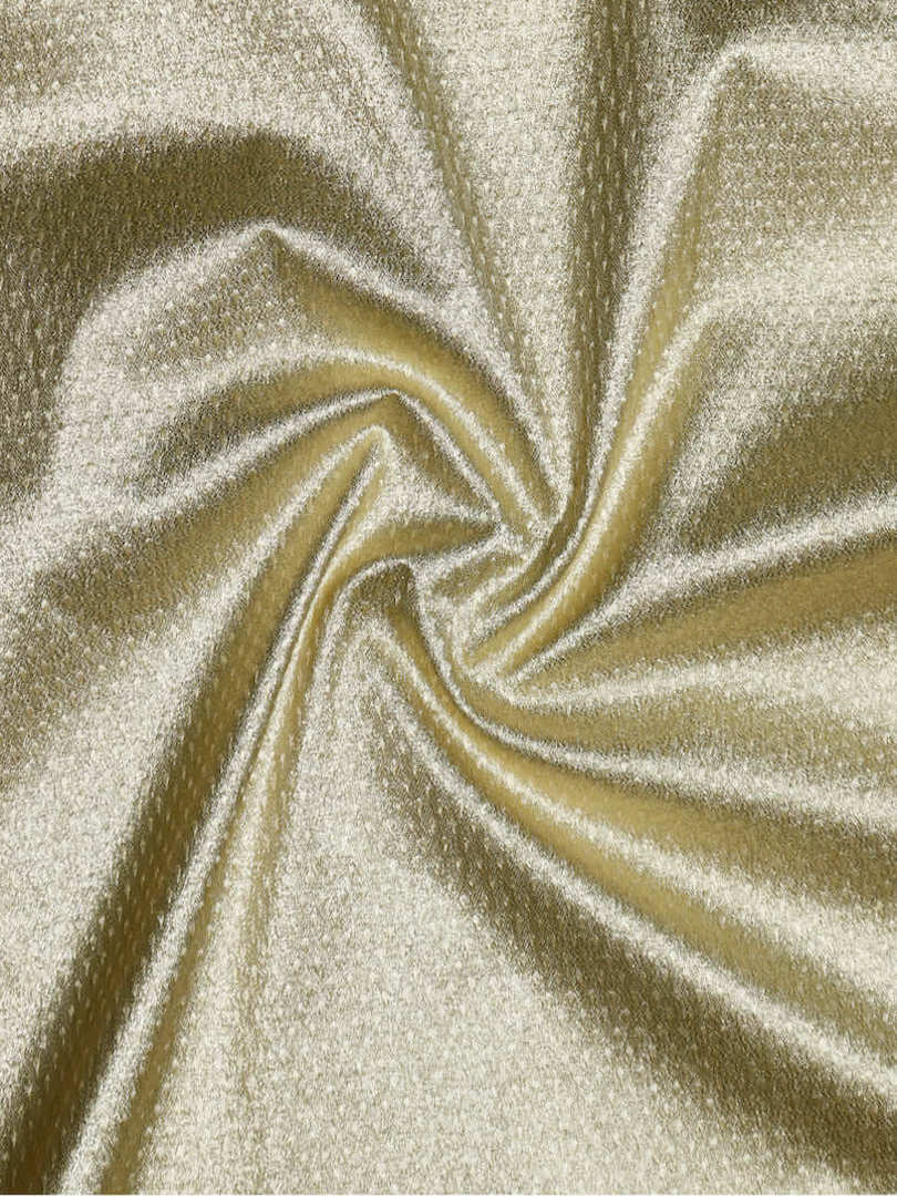 Light Golden Shimmer Tissue With Zari Woven Buta Fabric