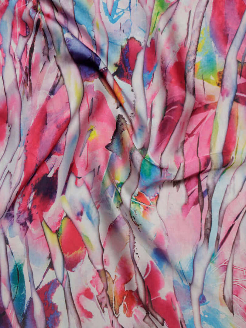 Satin Silk Abstract Shaded Design Digital Print Fabric | Source Fabrics