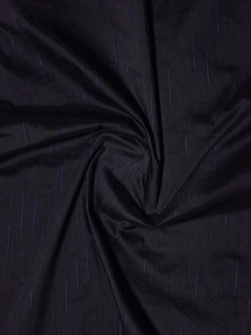 Cotton Khadhi Woven Navy Blue Stripes Design Fabric